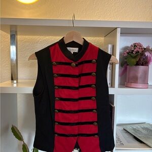 le chateau Red and Black Military-Style Vest